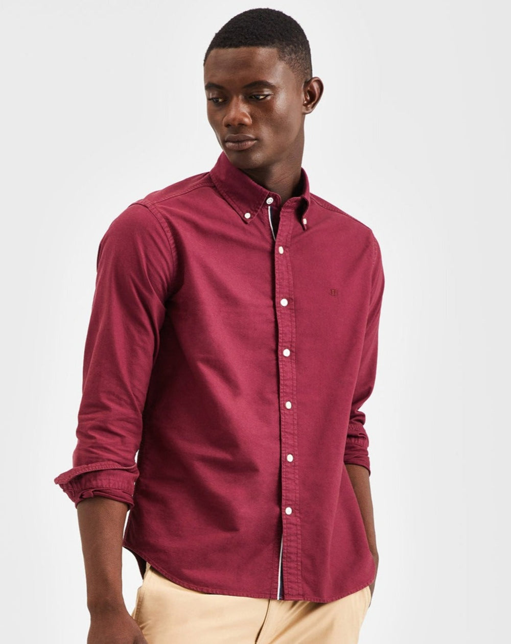 Chemises Ben Sherman Beatnik Oxford Garment Dye Bordeaux | CUE-33776677